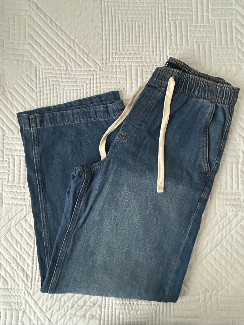 NWOT GAP Women's Blue Drawstring Wide-Leg Jeans Size Small - Picture 6 of 7
